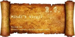 Mihók Virgil névjegykártya